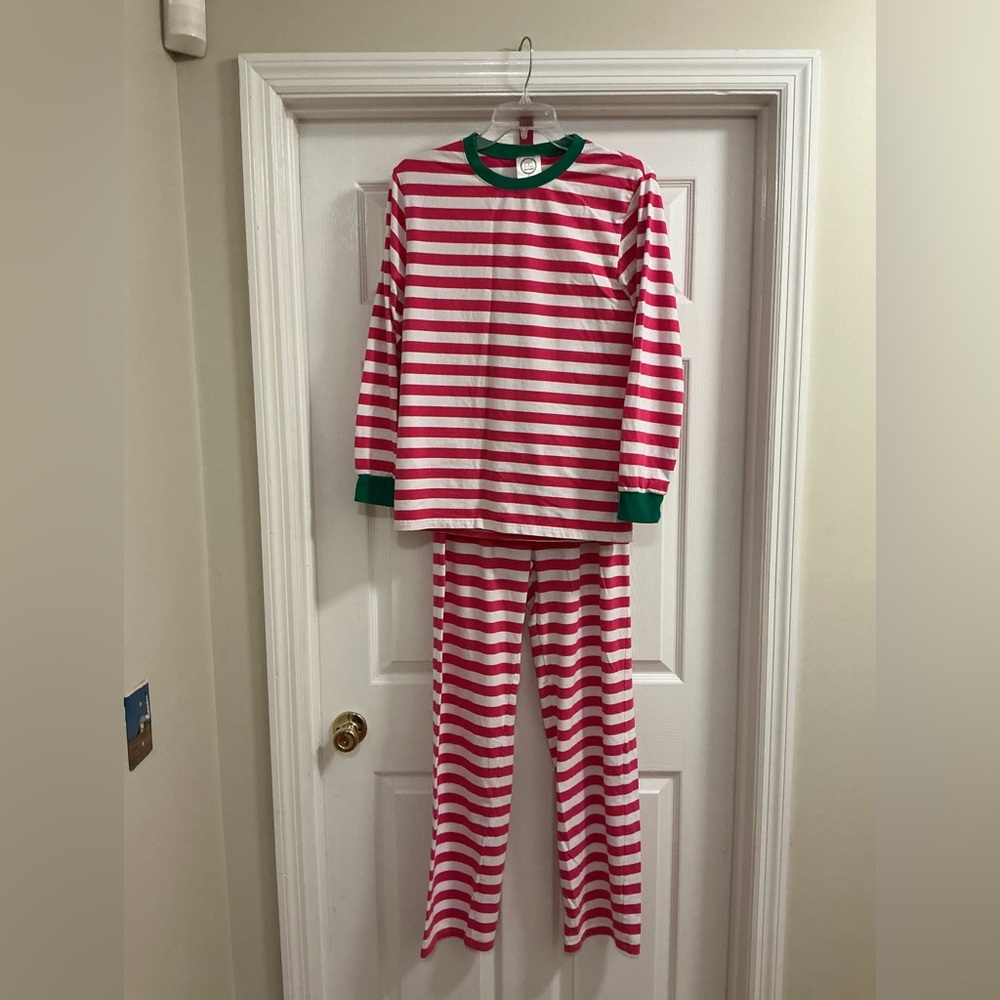 Blanks boutique pink and green combed cotton pajamas for ladies